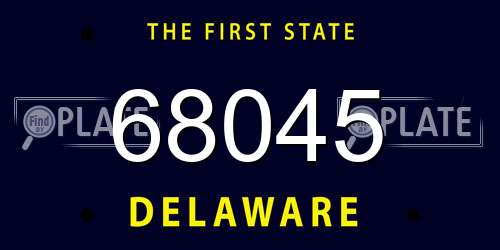 68045 Delaware License Plate