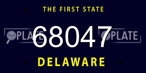 68047 Delaware License Plate