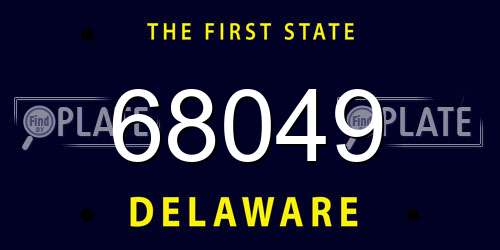 68049 Delaware License Plate