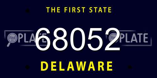 68052 Delaware License Plate