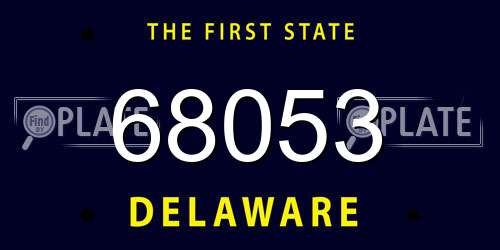 68053 Delaware License Plate