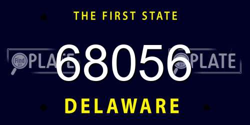 68056 Delaware License Plate