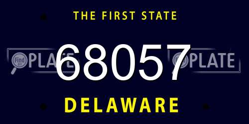 68057 Delaware License Plate