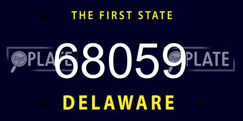 68059 Delaware License Plate