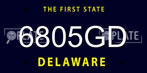 6805GD Delaware License Plate