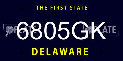 6805GK Delaware License Plate