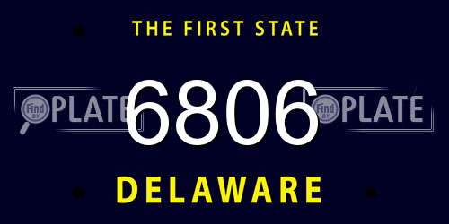 6806 Delaware License Plate