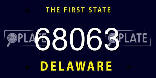 68063 Delaware License Plate