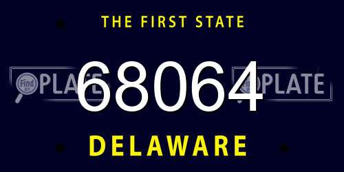 68064 Delaware License Plate