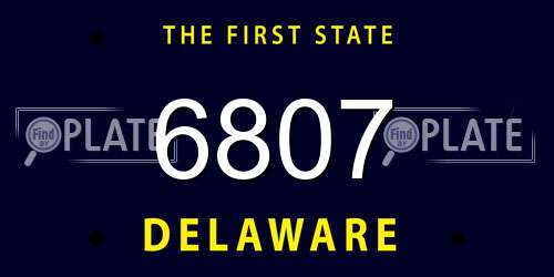 6807 Delaware License Plate