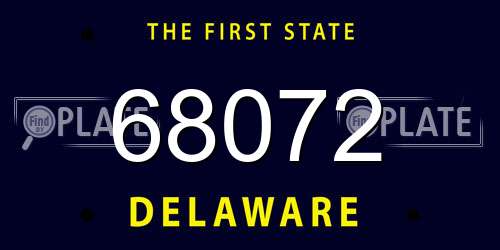 68072 Delaware License Plate