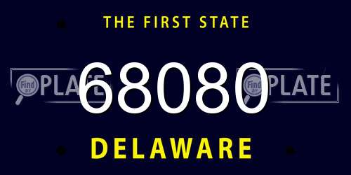 68080 Delaware License Plate