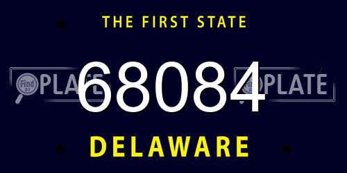 68084 Delaware License Plate