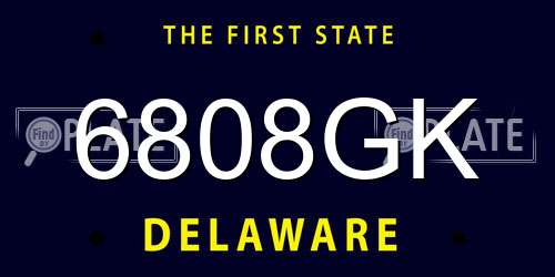 6808GK Delaware License Plate