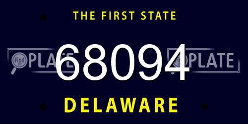 68094 Delaware License Plate