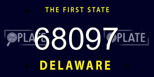 68097 Delaware License Plate