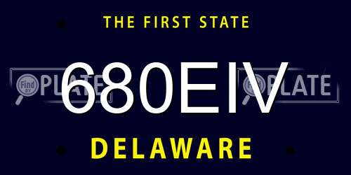 680EIV Delaware License Plate