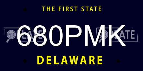 680PMK Delaware License Plate