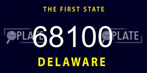68100 Delaware License Plate