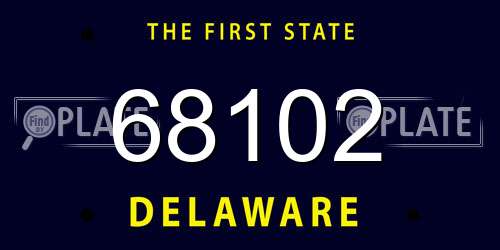 68102 Delaware License Plate