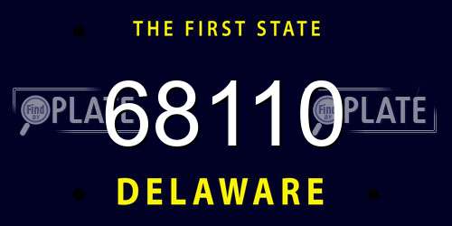 68110 Delaware License Plate