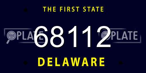 68112 Delaware License Plate