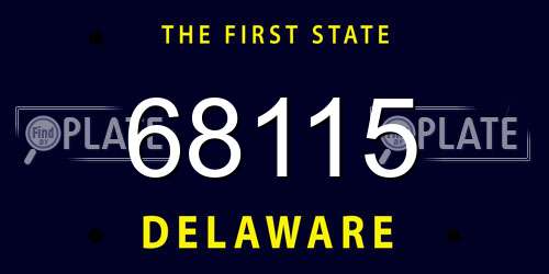 68115 Delaware License Plate