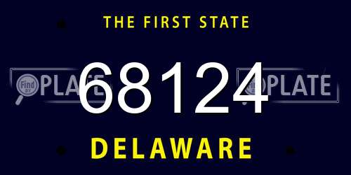 68124 Delaware License Plate