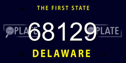 68129 Delaware License Plate