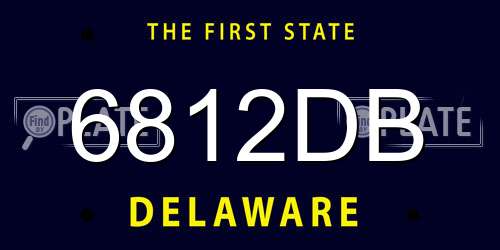 6812DB Delaware License Plate