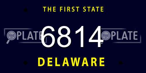 6814 Delaware License Plate