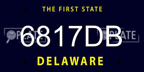 6817DB Delaware License Plate