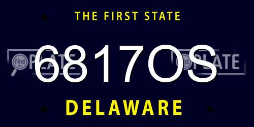 6817OS Delaware License Plate