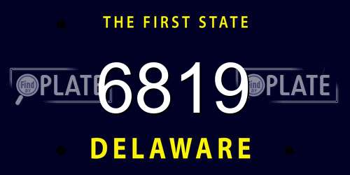 6819 Delaware License Plate