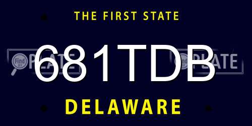 681TDB Delaware License Plate
