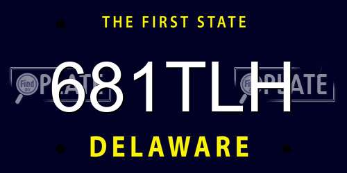 681TLH Delaware License Plate
