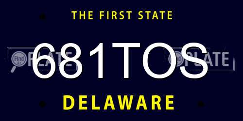 681TOS Delaware License Plate