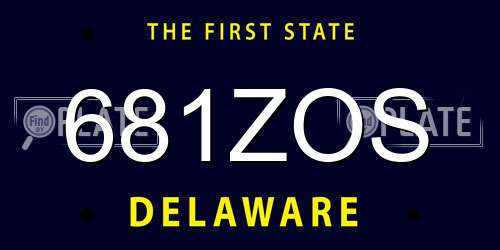 681ZOS Delaware License Plate