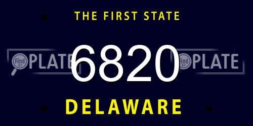 6820 Delaware License Plate