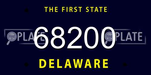 68200 Delaware License Plate
