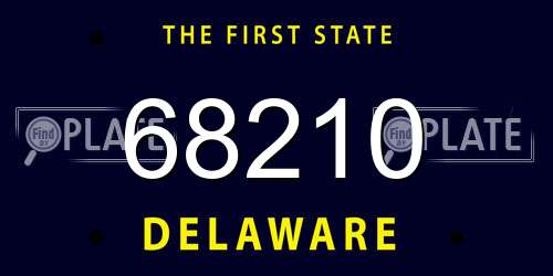 68210 Delaware License Plate