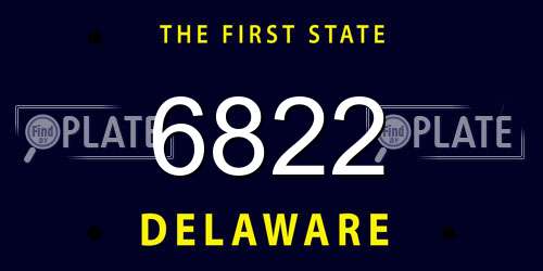 6822 Delaware License Plate