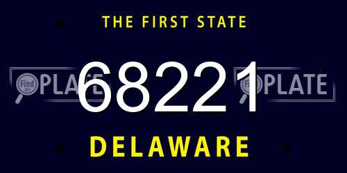 68221 Delaware License Plate