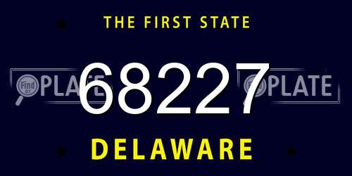 68227 Delaware License Plate