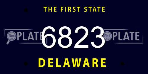 6823 Delaware License Plate