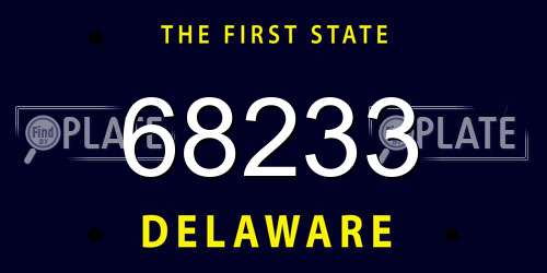 68233 Delaware License Plate