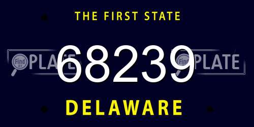 68239 Delaware License Plate