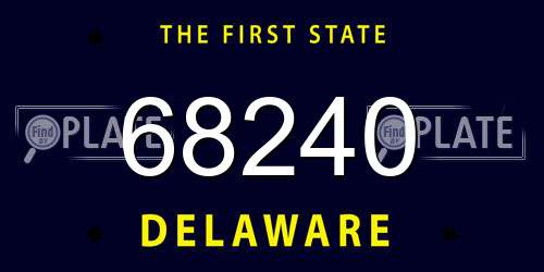 68240 Delaware License Plate
