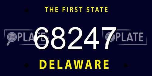 68247 Delaware License Plate