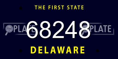 68248 Delaware License Plate